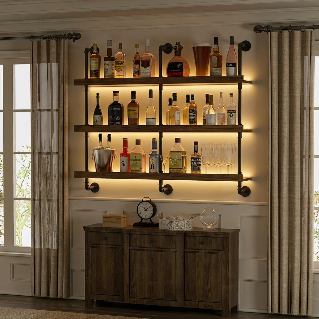 رف نبيذ معلق على الحائط مع إضا - مراجعة Kitchen Appliances Rack وسعره